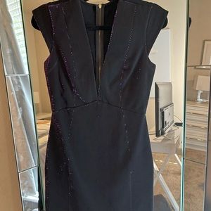 Mason by Michelle Mason illusion deep v dress